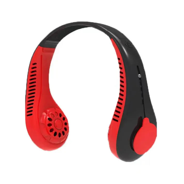 Cross border new third-generation neck hanging small fan LED lighting lazy person USB mini outdoor sports fan