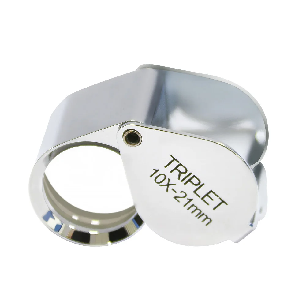 Small Size 21mm Gemological Glass Optical Tools Pocket Fable Brand Triplet 10X Gem Loupe