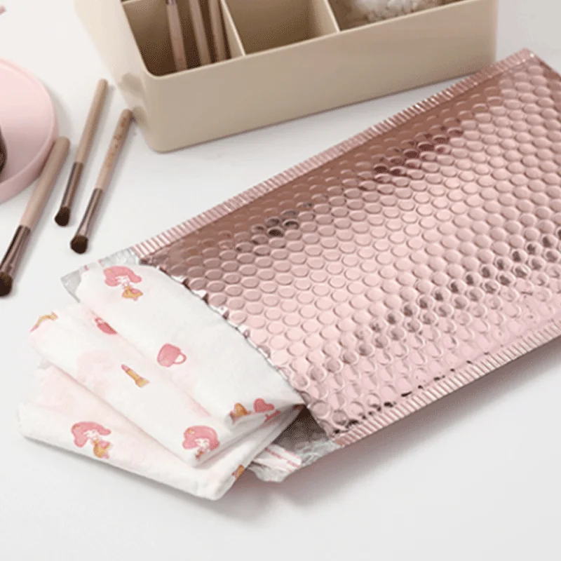 The Newest custom light pink cute holographic package envelope large/small shipping bags bubble mailers//