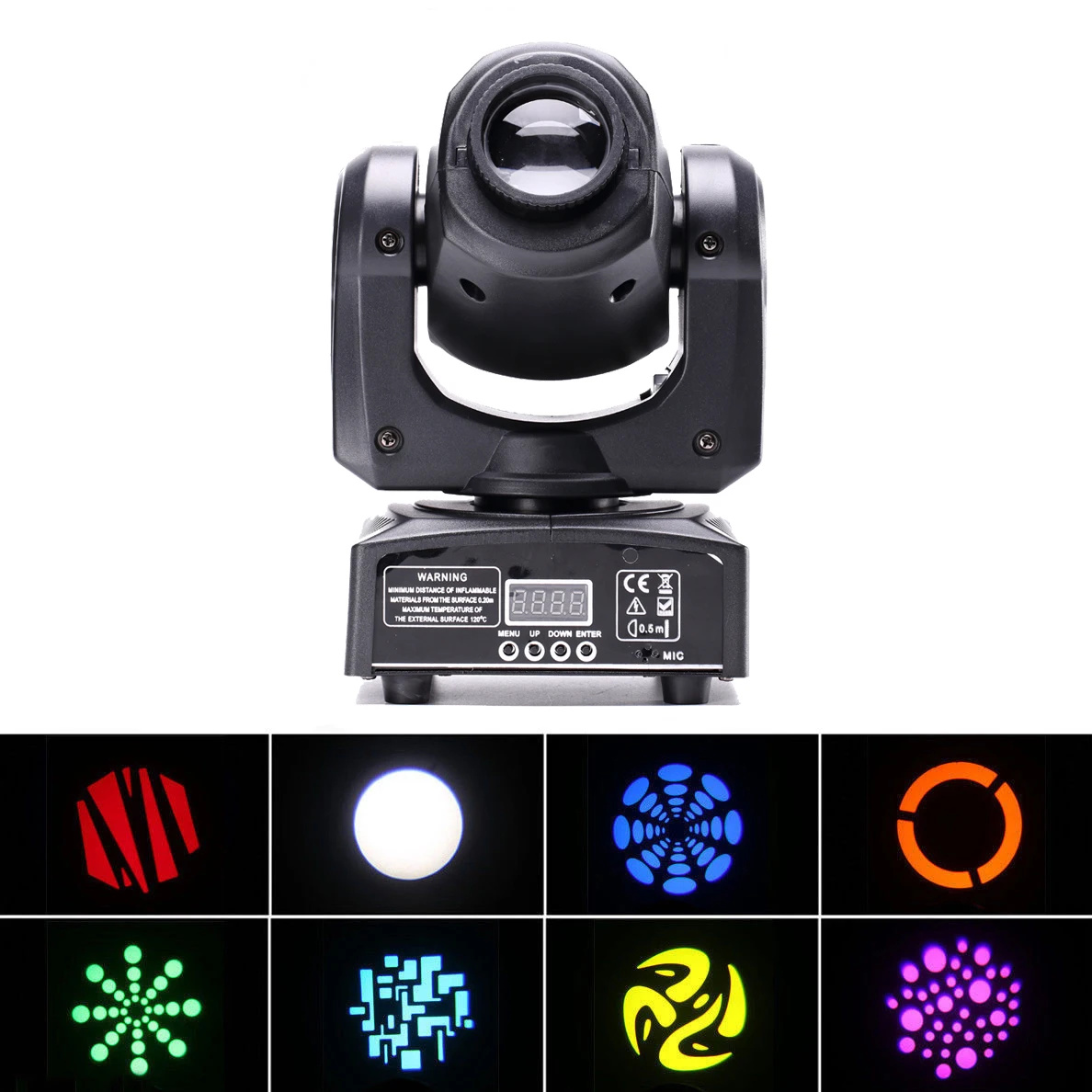 U`King Hot Sales Head Moving 25W RGBW 4 in 1 LED Heads 8 Gobos Patterns Spotlight Light