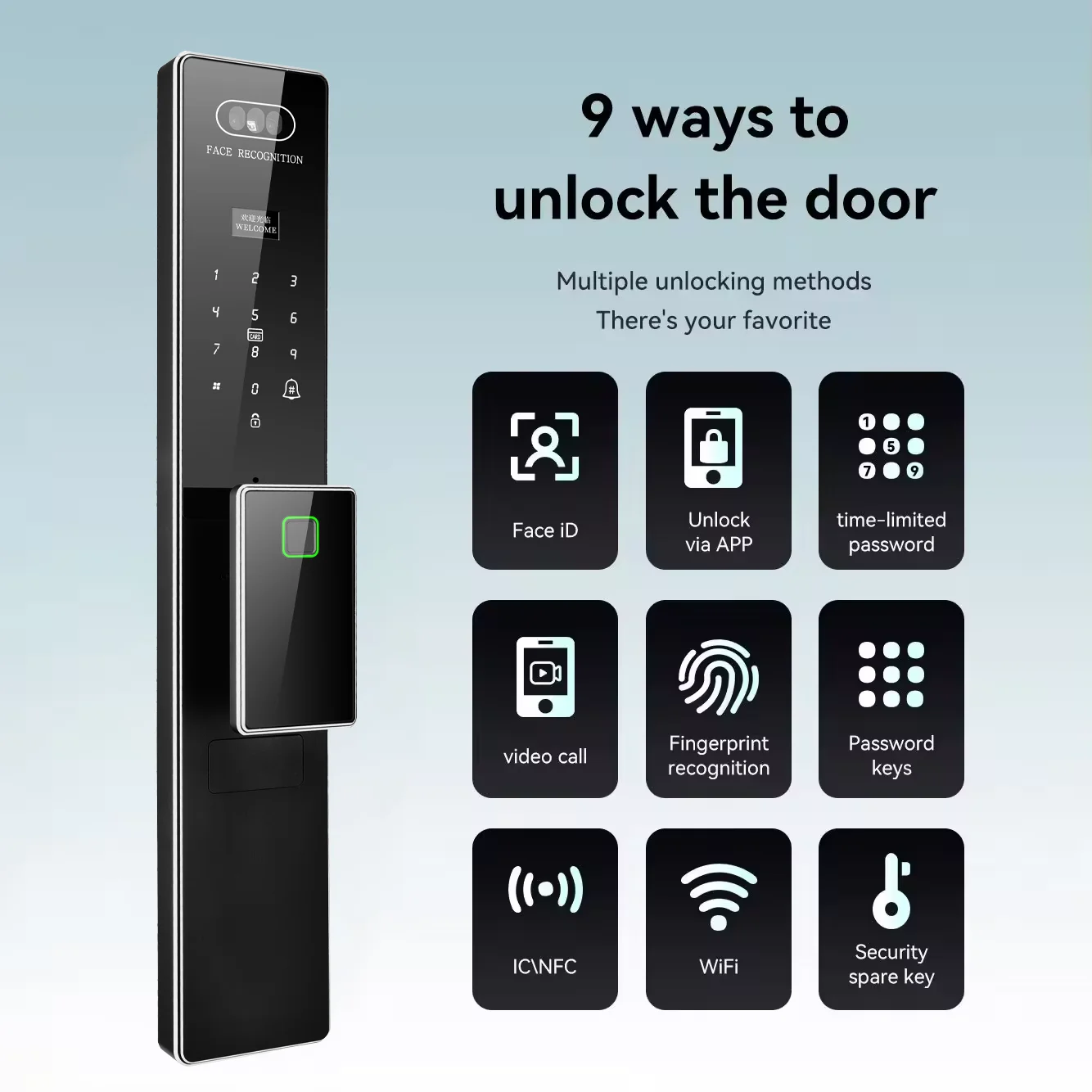 LEZN F6 Tuya Factory manufacturing OEM facial fingerprint biometric remote control intelligent door lock camera Wifi automatic