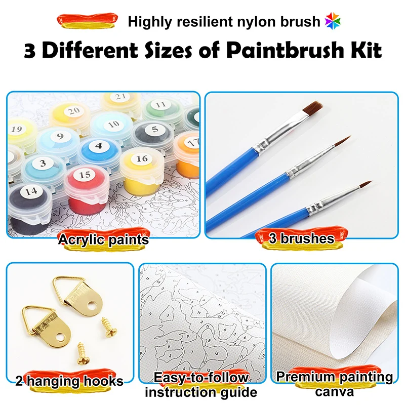 
new design handmade customized pattern diy digital absract oil painting by number kits wall art 