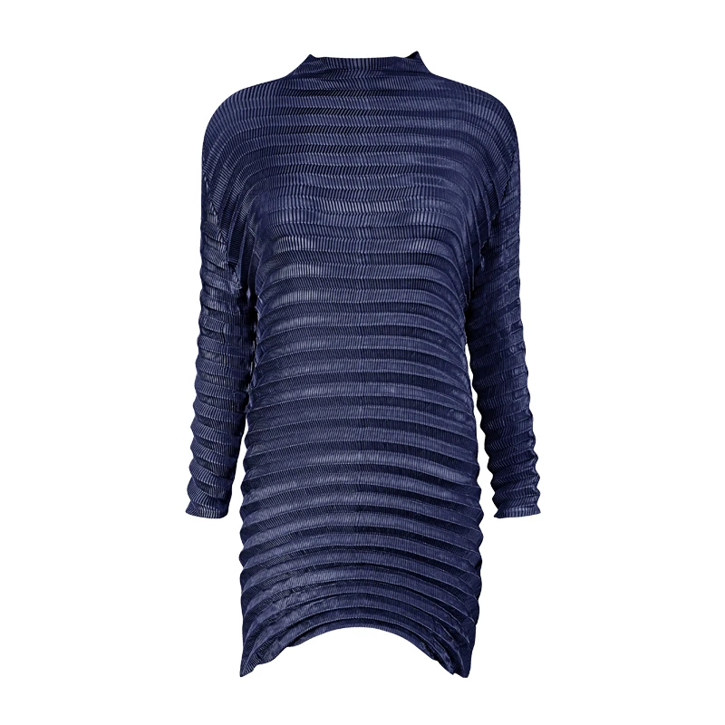 2021 new dress  women with waist tightening and slim temperament pleated skirt for Japanese style long sleeve medium long skirt