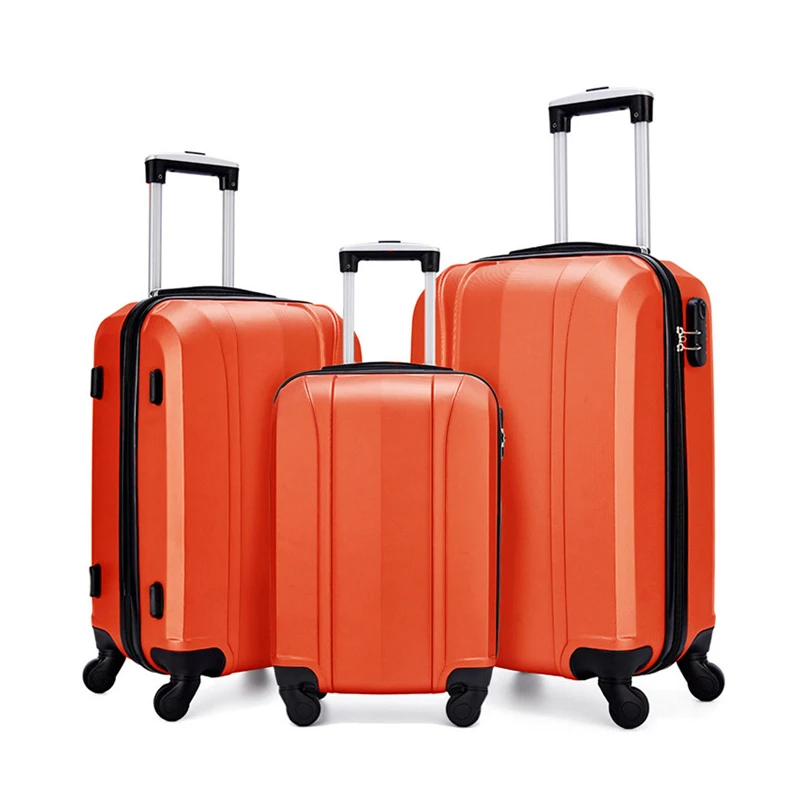 Fashion Orange Color 3PCS Travel Carry-on Luggage Set On Wheels