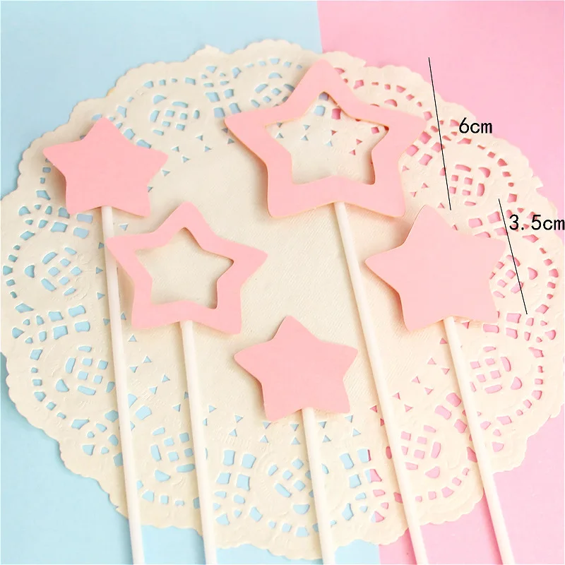 Girls Pretty  Ins Style Birthday Paper Cute Attractive Hollow Five-Pointed Star Shape Baking  Inserts