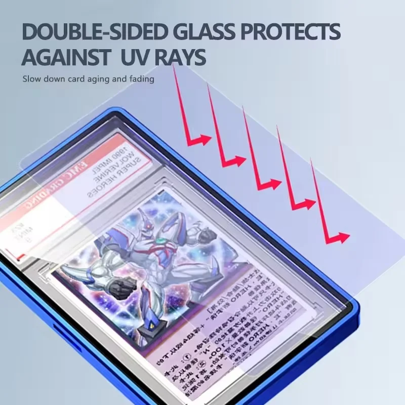 Customizable PSA Graded Card Protective Case Aluminum Alloy Frame Magnetic Double Sided Glass For BGS Protective Case