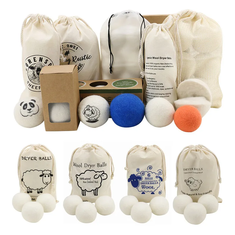 New Zealand Wool Natural Organic Fabric Baby Safe Without Chemical Additives Clothing Anti Winding Wool Dryer Laundry Balls