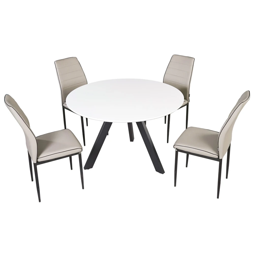 Modern Round Dining Table Home Furniture Wooden White Round Dinning Table Set