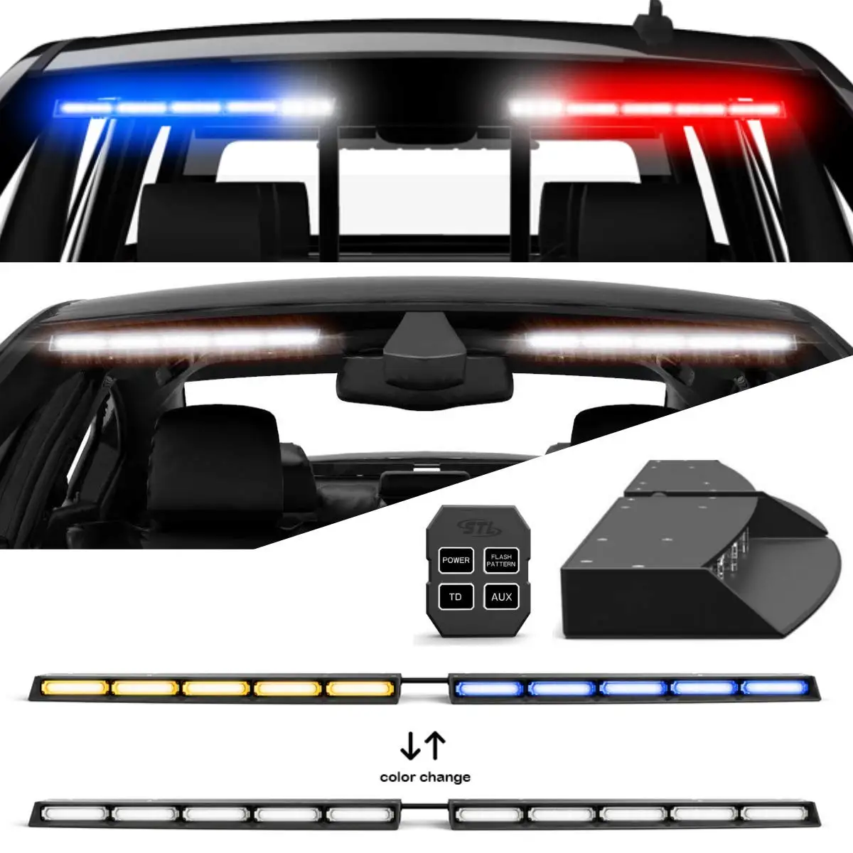LED Strobe Visor Light Bar for Hazard Emergency Vehicle Warning Flashing