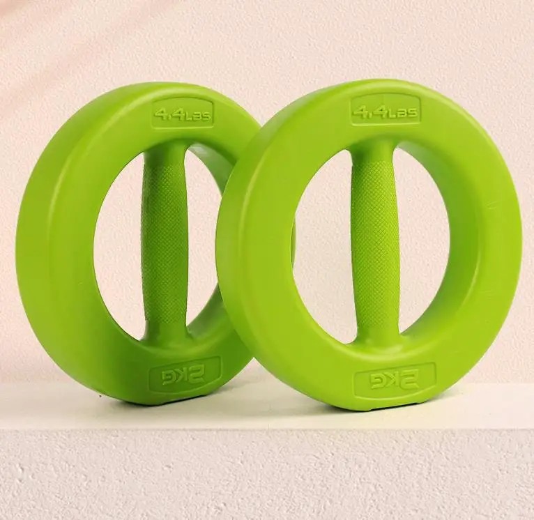 2 in 1 cement dumbbell set yoga training women cement dumbbell plate weights exercise circle rings and dumbbells