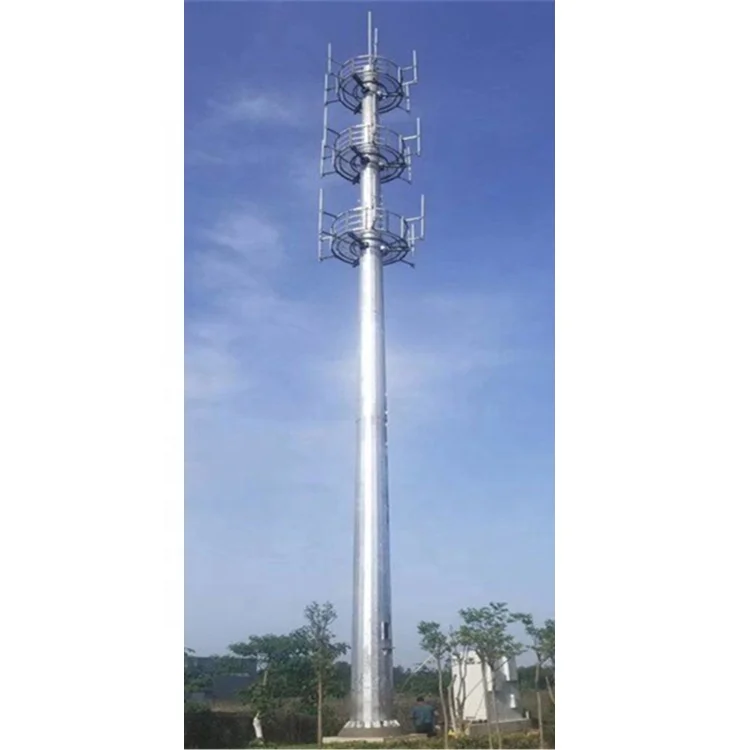 20m 25m 35m 40m 45m 55m 60m 65m 70m 75m 80m Manufactures Communication Equipment tube pole Steel Monopole Tower telecom mast