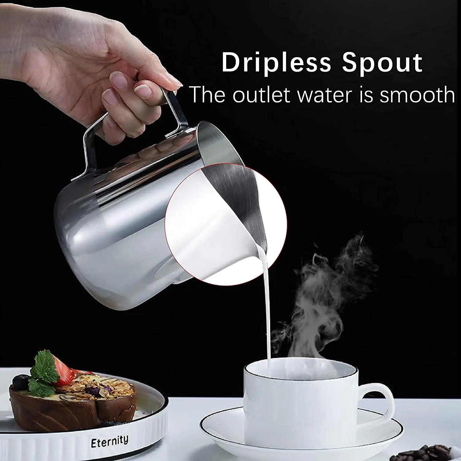 Food Grade Custom Steaming Barista Space Stainless Steel Home Coffee Espresso Milk Pitcher Jug