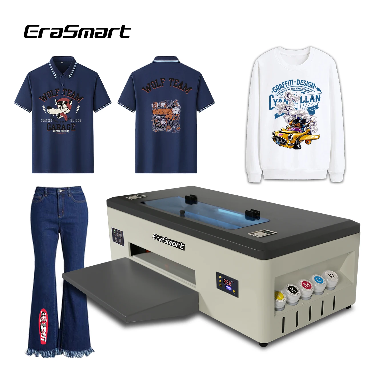 Erasmart Easy To Operate Dtf Film Jet Machine Digital Inkjet Dtf Printer Pet Film T Shirt Printing Machine A3 Dtf Fast Printer
