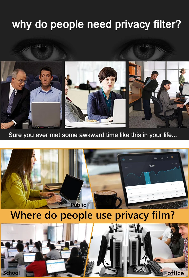 Original Factory Supply Anti Glare Anti-spy Film 22 Inch Computer/Monitor Privacy Screen Filter