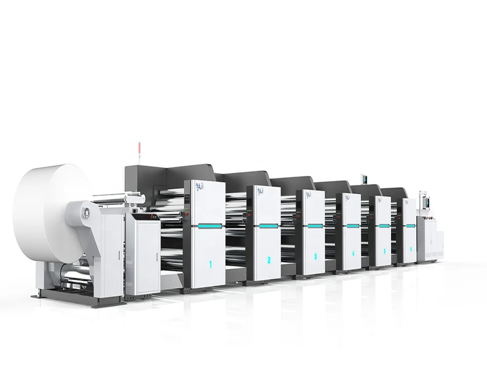 KSRY-A-2/4/6/8/10/12 colors Unit Type Flexo/Flexographic Printing Machine for Craft Paper