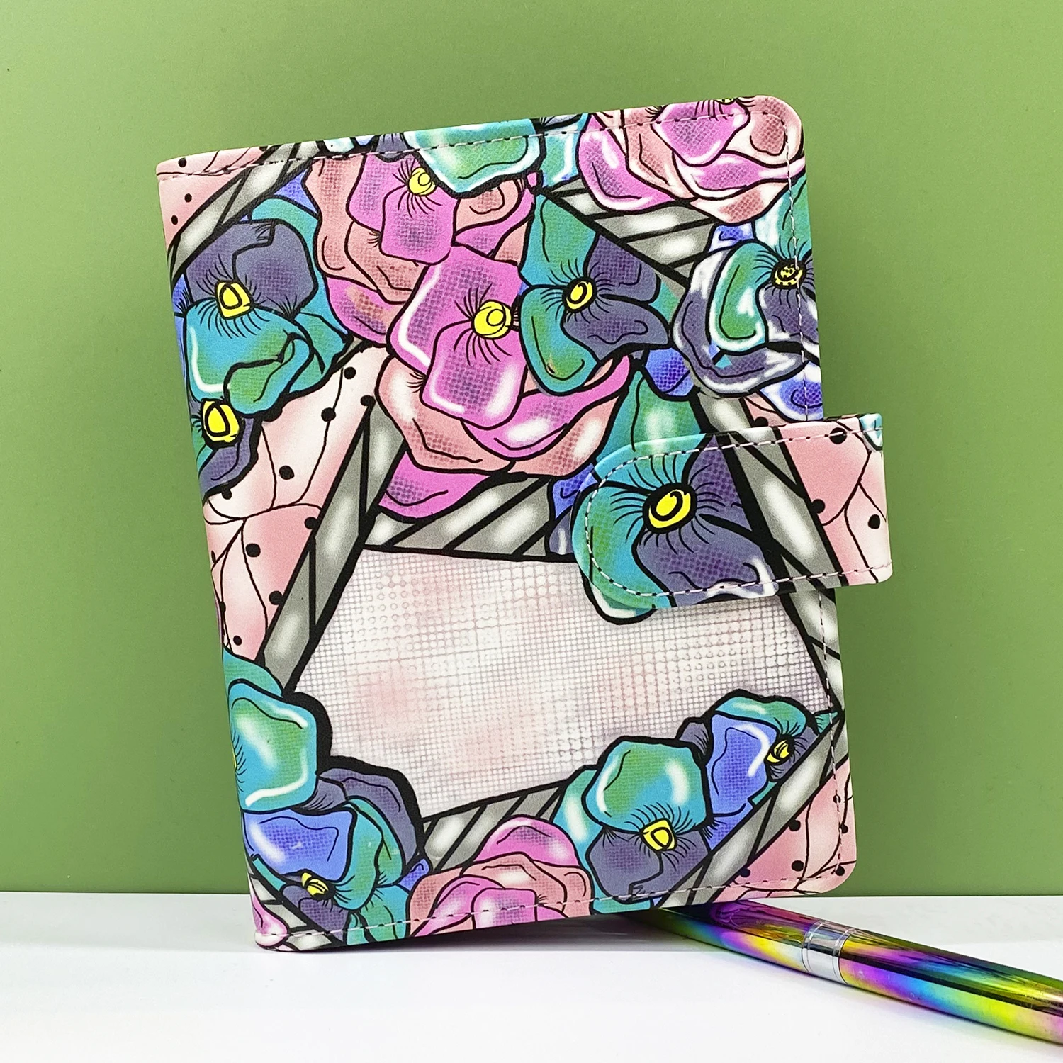 A6 Custom PU Leather Money Savings Organizer Mini Metal Ring Budget Binder with Cash Tracker Envelopes