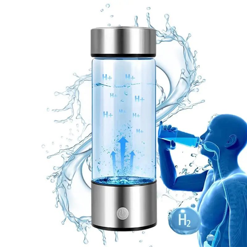 2024 custom wholesale 420ml hydrogen-rich glass water cup Ionizer Machine portable Rechargeable hydrogen generator water bottle