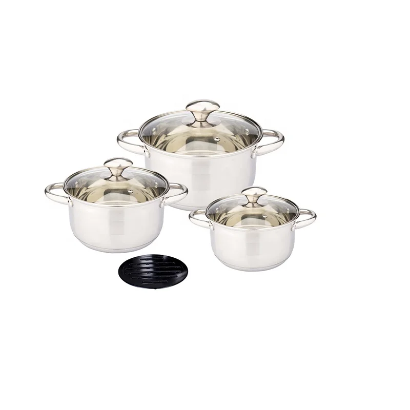 Best quiality 7pcs cookware sets non stick glass lids for nonstik pan cookware set