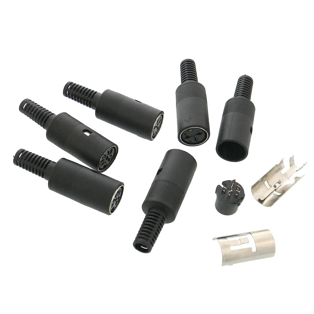 DIN Connector Male/Female DIN Plug Jack Socket Connector 3/4/5/6/7/8/13 PIN Chassis Cable Mount With Plastic Handle