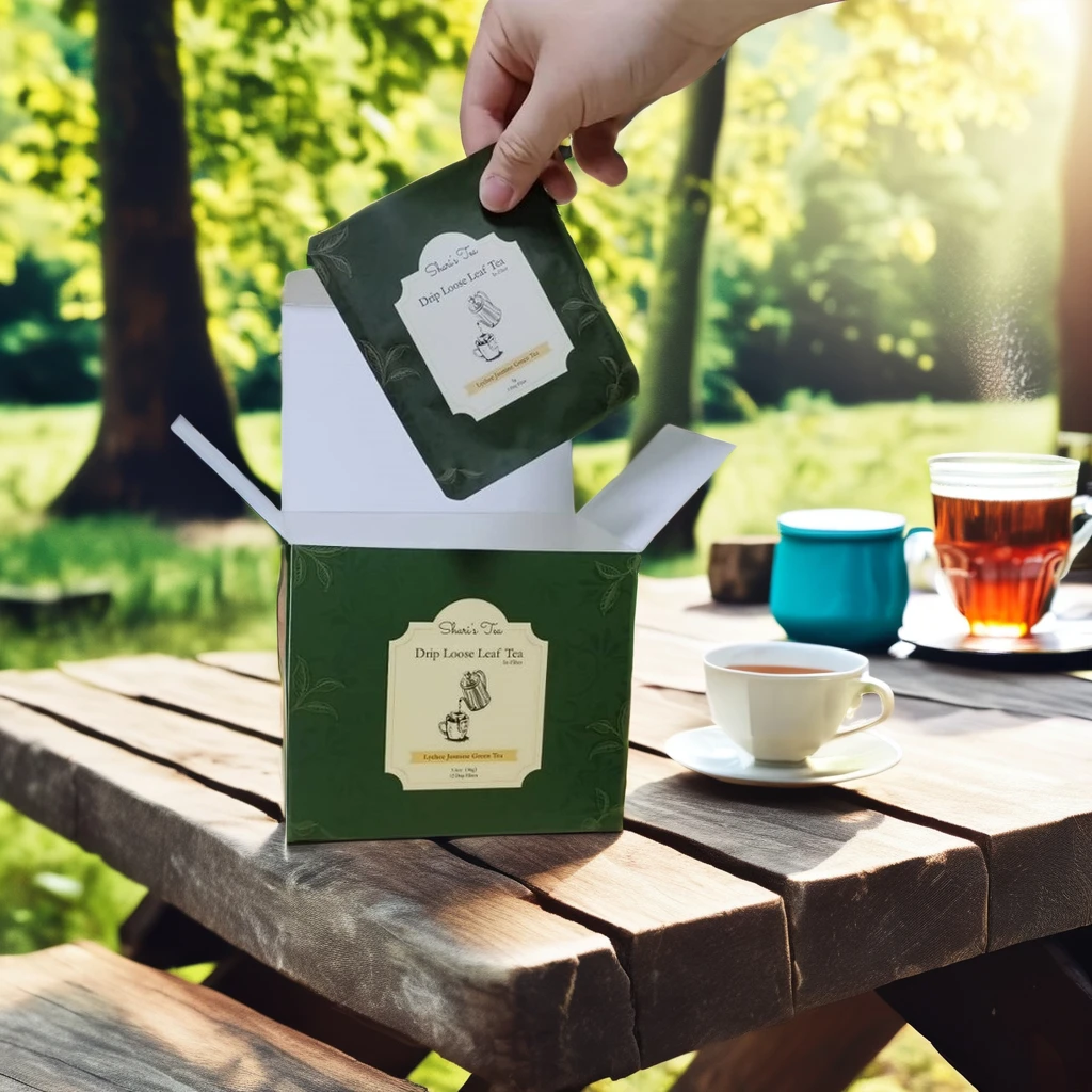 AT PACK 2024 LOW MOQ Custom Logo Matte Hanging Ear Coffee Drip Filter Bag Drip Coffee Sachet Drip Coffee Envelope