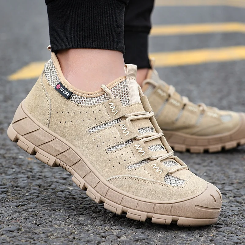 GUYISA with certified summer industrial anti-smash and anti-stab safety work shoes for men and women