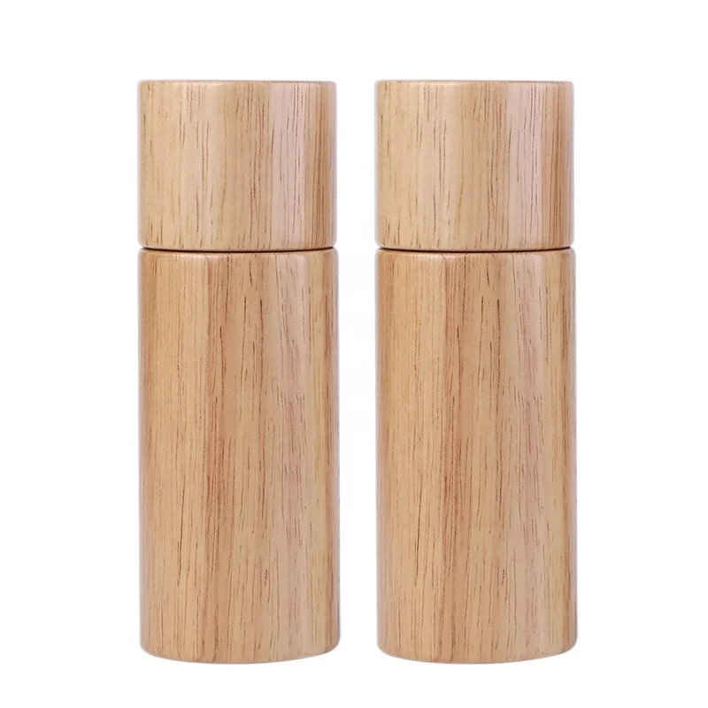 Wholesale Price Ceramic Burr Bamboo Wood Sea Salt And Pepper Mill Grinder Set For Amazon