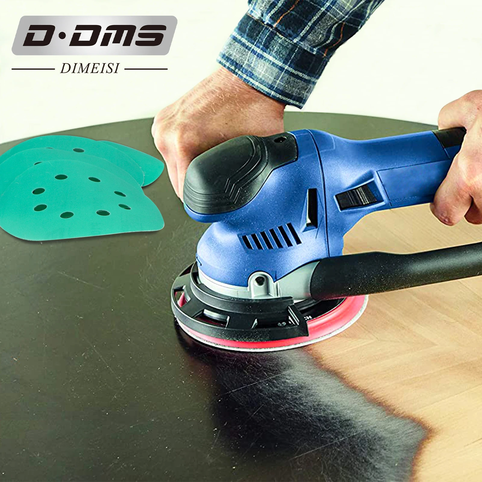 D DMS DIMEISI Q227 Фирменная зеленая пленка 1000 1200 1500 2000 2500 Ассорти Грит 50 шт. в коробке 5 дюймов 8 отверстий наждачная