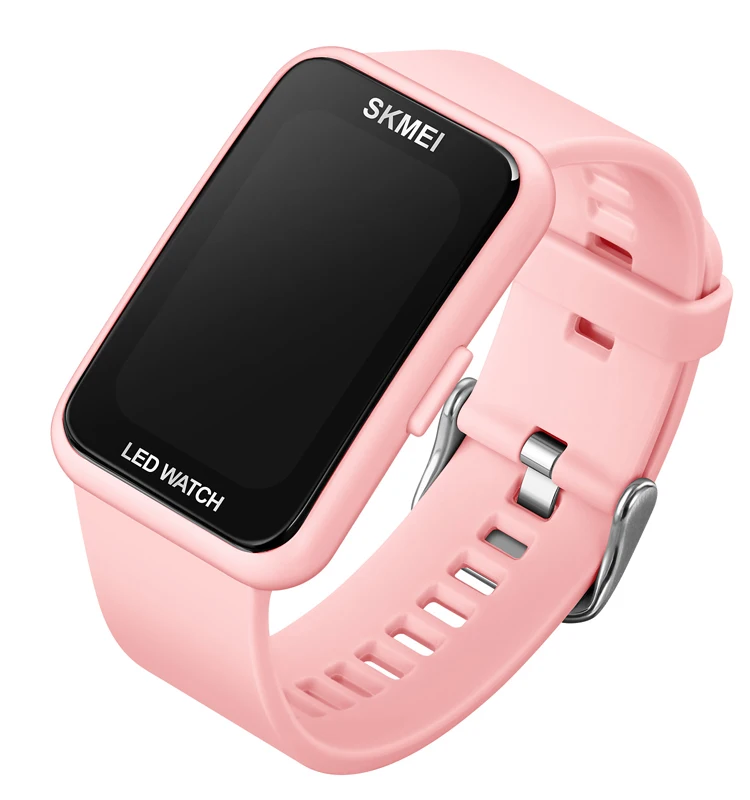 SKMEI 1873 LED Wrist Watches PU Band LED Light 5ATM Waterproof Fashion Watches