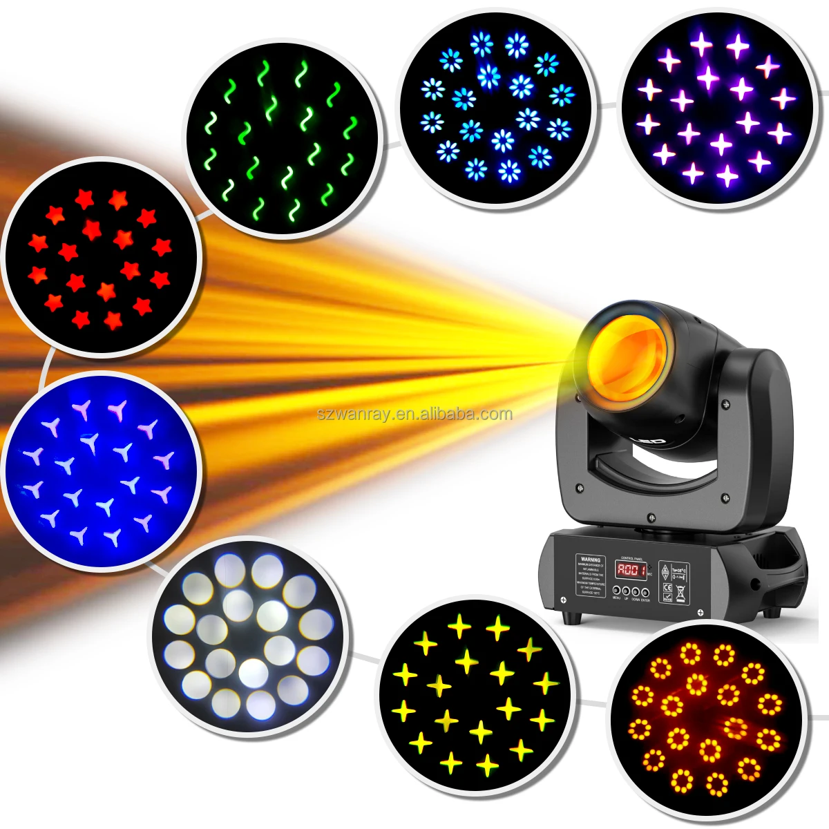 Hot Selling Mini Moving Head 100W Beam Spot Light with 8 Prism for Disco Party Club Bar DJ Show Stage Lighting
