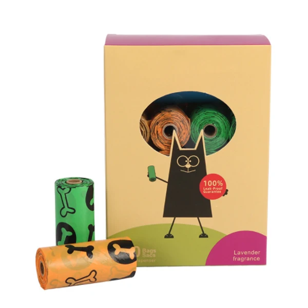 Lavender friendly dog poop bag set biodegradable earth rated pet poop bag