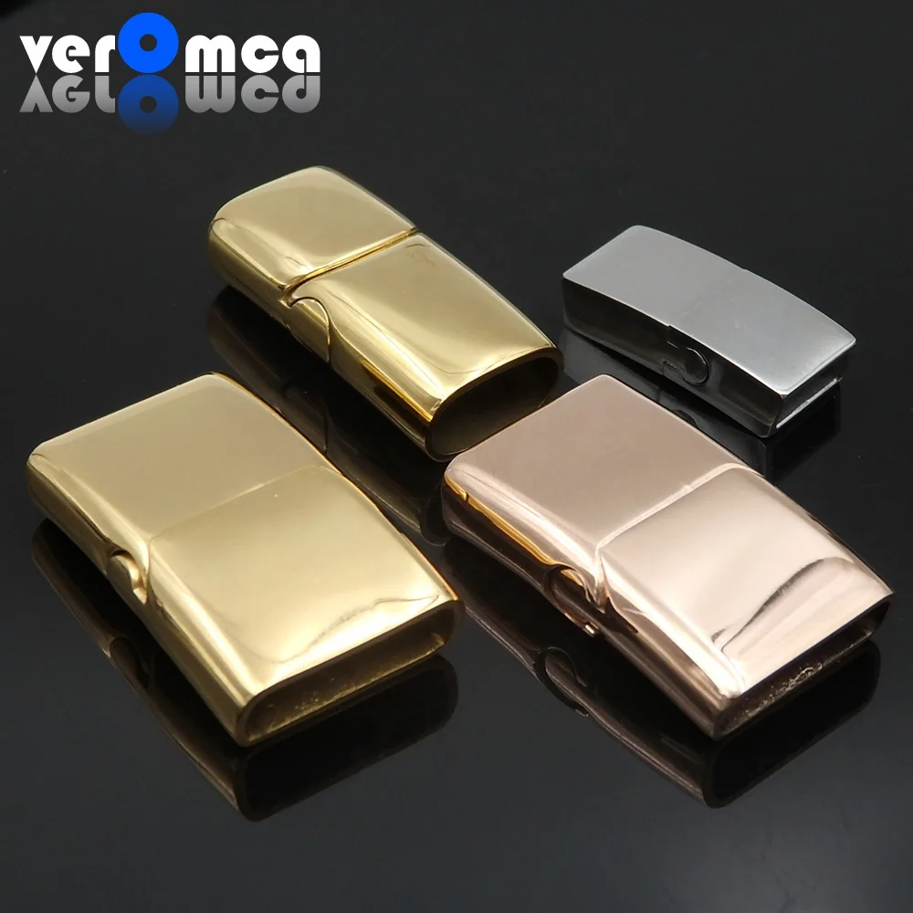 VEROMCA Wholesale 304/316l Stainless Steel Leather Cord Bracelet Clasp For Jewelry Making