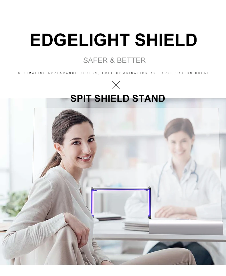plexiglass protective shield acrylic splash guard shield sneeze uvc led light