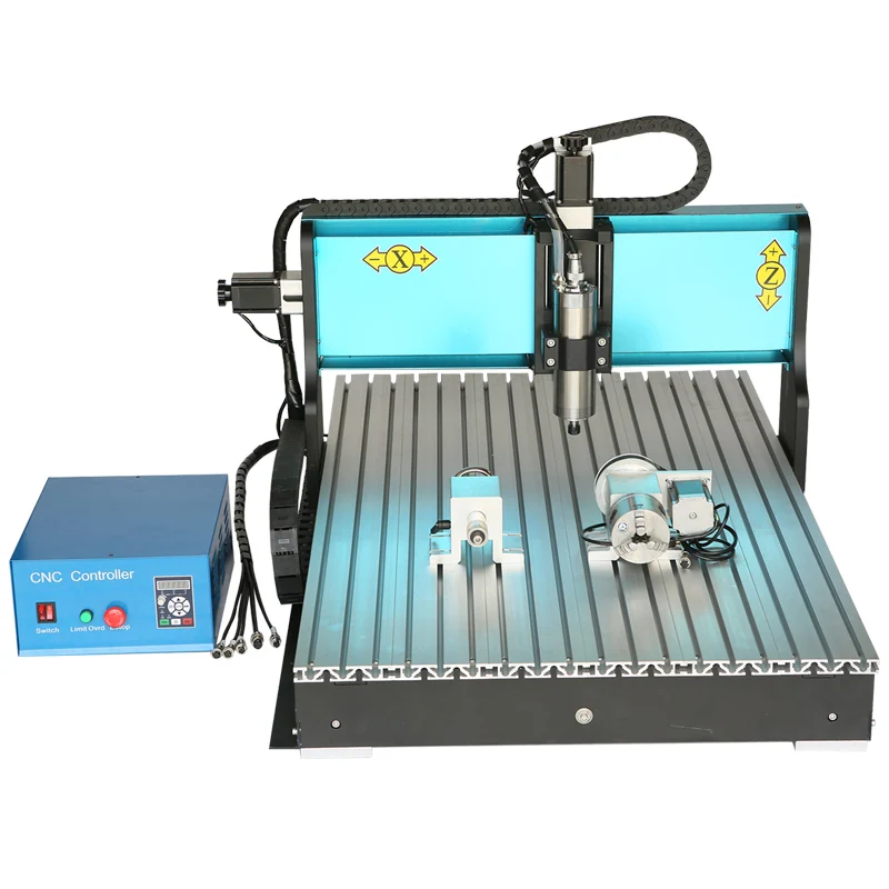 Desktop 6090 Engraving Cnc Router 600 X 900 Rotary Spindle 4 Axis Cnc Milling Machine