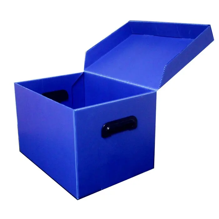 Coroplast Document Cases PP Corrugated A4 Plastic Crates File Archive Storage Box With Lid