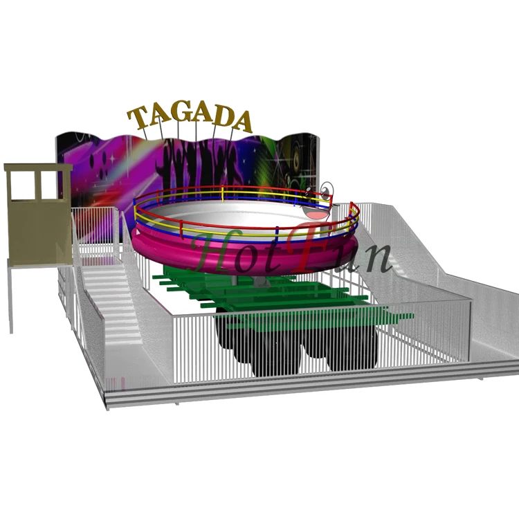 2023 hot selling thrilling attractive amusement park rides disco turntable tagada with trailer for sale