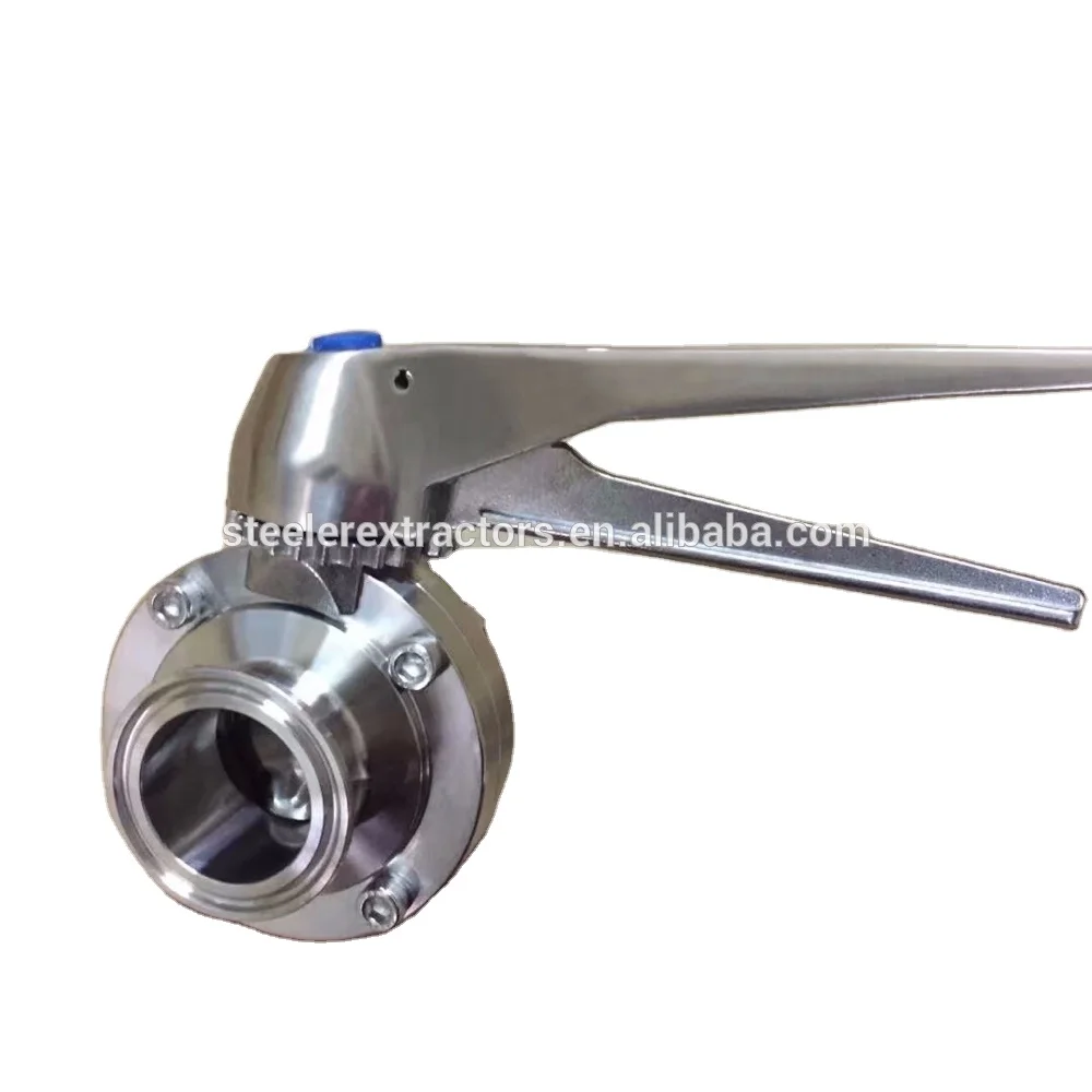 Санитарный трилампа SS304/SS316L/клапан-бабочка с наружной резьбой триггером SS304 Multupositon