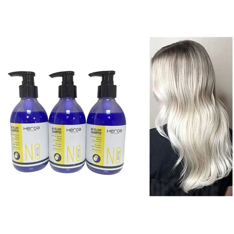 Free Sample Good Quality 100% Tested Anti Brassy Tones Organic Silver Purple No Yellow Shampoo  For White/Grey Hair