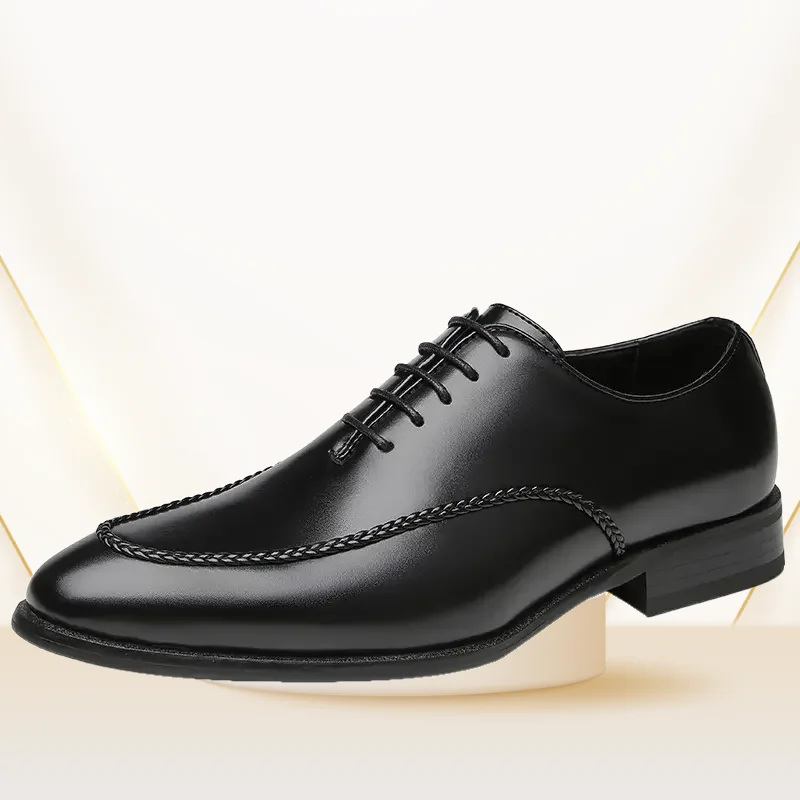 Men Formal Business Shoes Soft Leisure Pointed Office Oxford Casual Flat Loafers Lace-up Moccasins Work Dress Male
