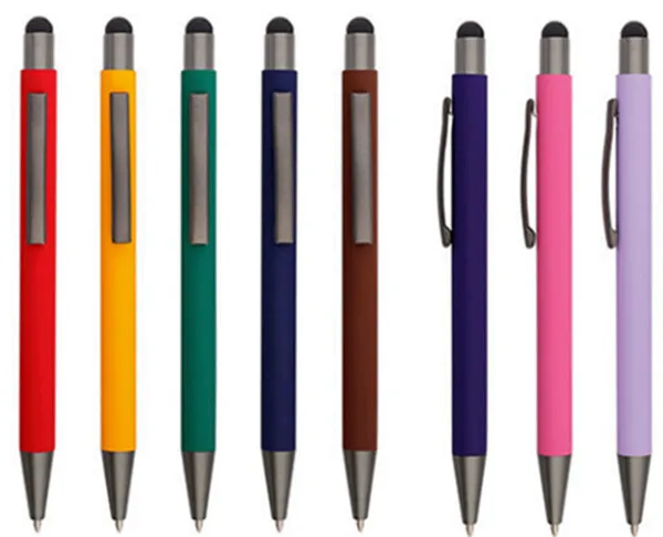 cheap rubber coated metal pen custom stylus touch screen