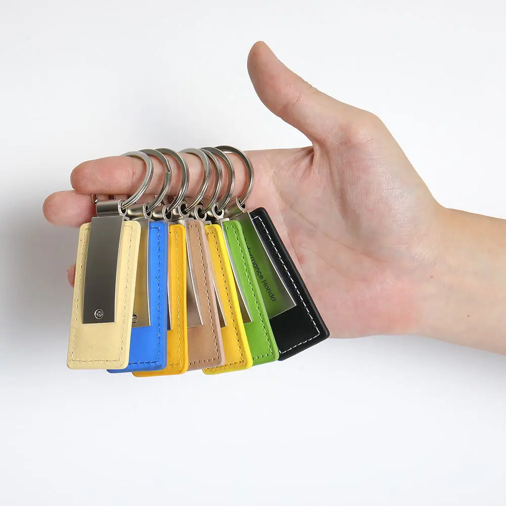 Car Leather Keyring Manufacturer Wholesale Key chain Custom Brand Logo Name Souvenir Promotional PU Leather Keychain