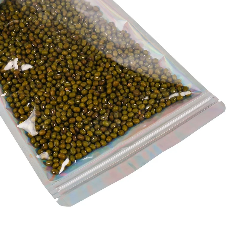 stand-up pouches holographic mylar pvc with zipper bag Bolsa stand up pouch laminada 500 gram zip lock packaging small bags