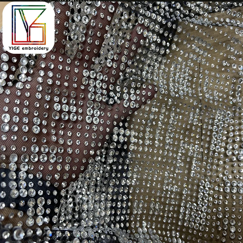 Высокое качество Swarovski Кристалл Тюль сетчатая кружевная ткань роскошное свадебное платье Хрустальная