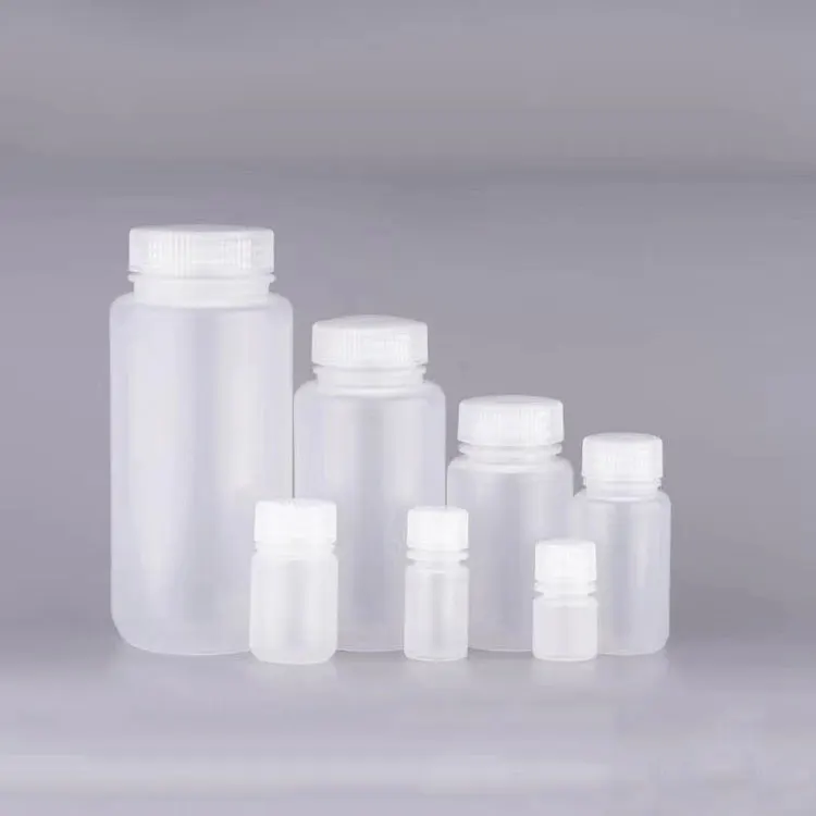 Флакон с широким горлышком, пластиковый реагент, лабораторный флакон с реагентом, сертификат 8 мл-1000 мл, полиэтилен высокой плотности, полипропилен