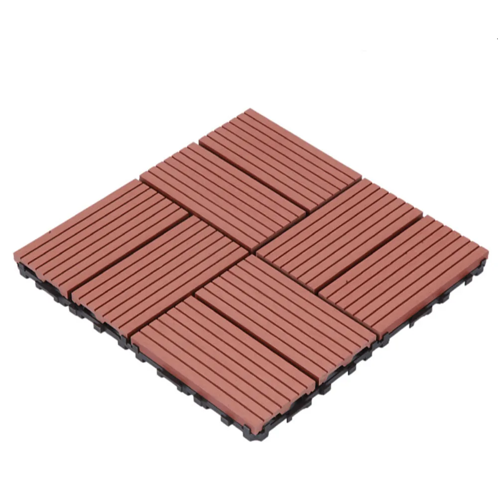 Outdoor PE Decking Board Durable Waterproof Exterior Terrace Interlock DIY Wpc Deck Tiles Flooring