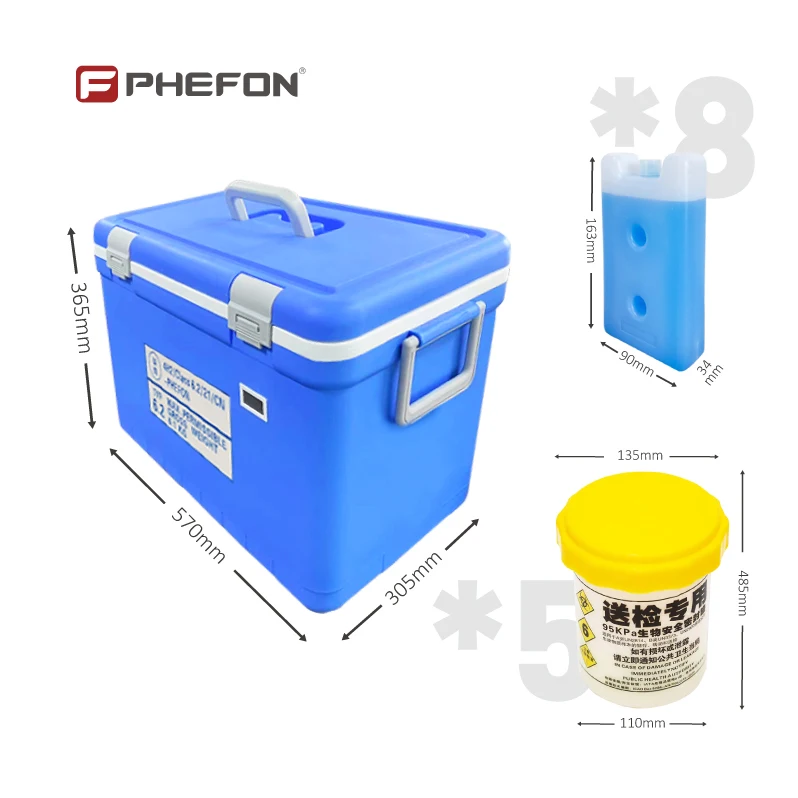 Phefon Certified UN3373 Biological Substances Cold Chain Transport Cooler Box Container
