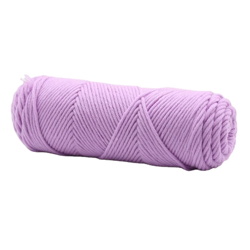 Белая крупная вязальная пряжа 100 г 200 шарики 8ply вязание крючком Большие Рулоны акриловой хлопчатобумажной пряжи