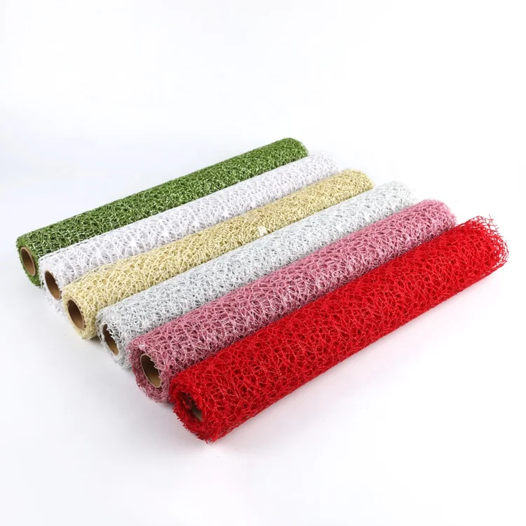 Wholesale 50CM x 5Y Flower Wrapping Lace Mesh Double Spider Mesh Fabric Lace Roll For Floral Wrapping Decoration