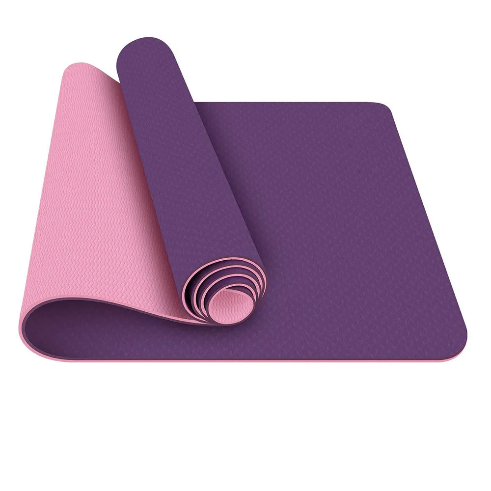 DDA2144 ECO Friendly Sports Gym Fitness Mats Non Slip Extra Wide Oversized Yoga Mat Thick Double Color Women TPE Yoga Mats