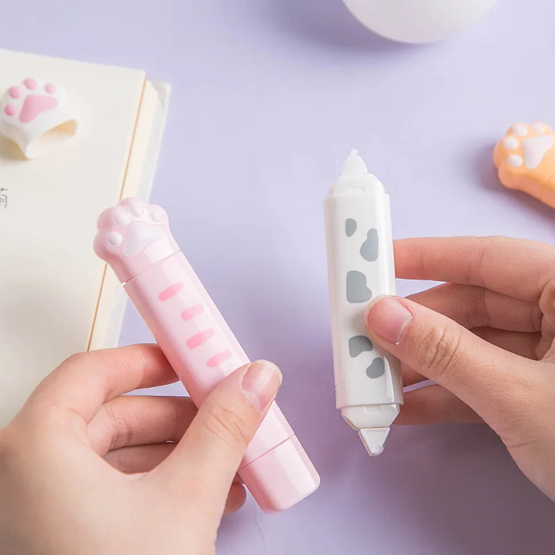 2 in1 Gift Stationery Glue Tape Roller Student Kawaii three colors Cat Claw Portable cute Correction Tape