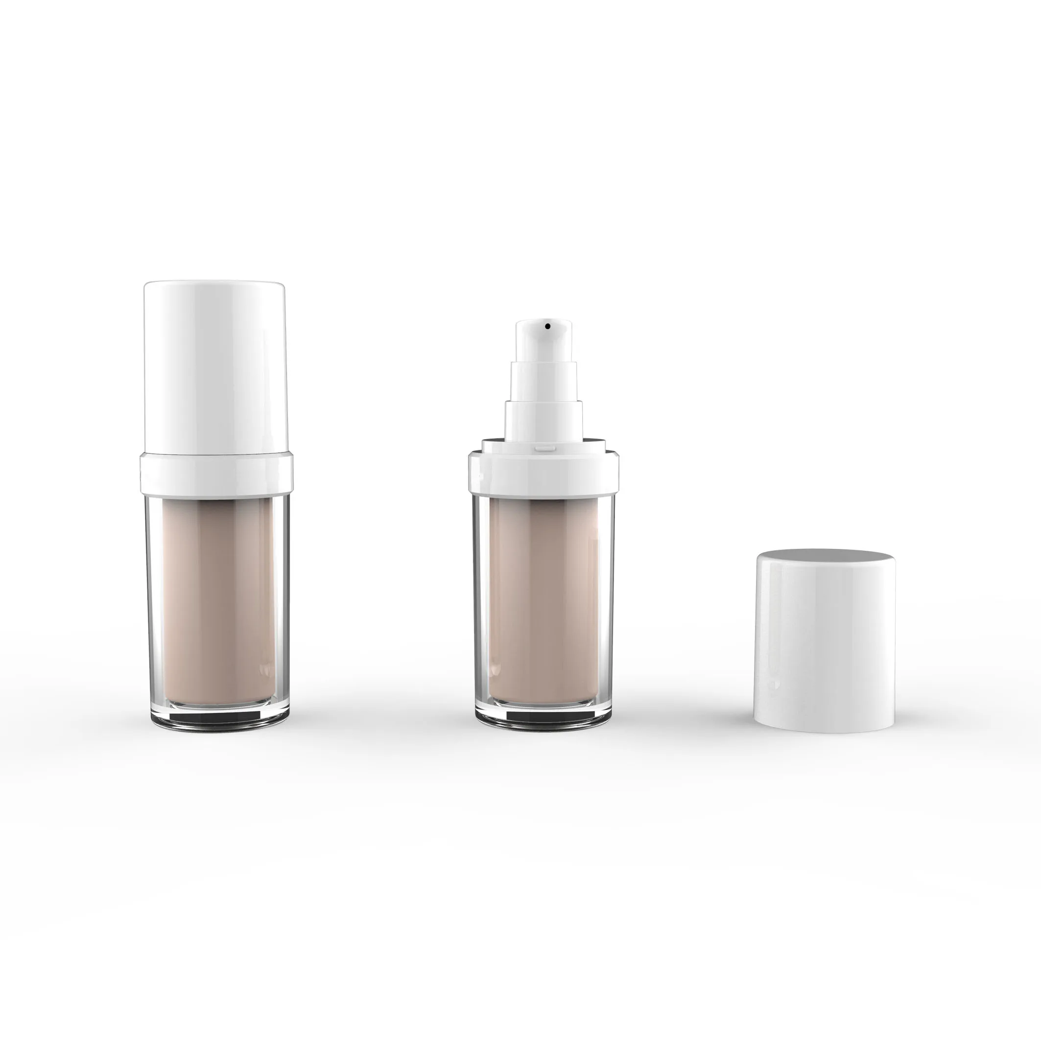 Custom Logo Plastic Pet Cosmetic Bottle Pump With Foundation Empty Bottle 30ml Liquid Powder For 20ml Jars